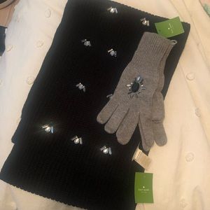 ♠️ Kate Spade Jeweled Scarf and Glove Set